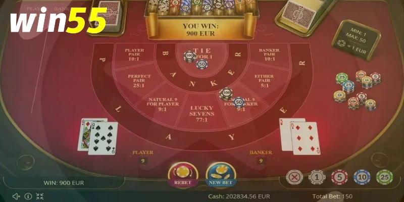 Baccarat cược hòa Win55 là gì?
